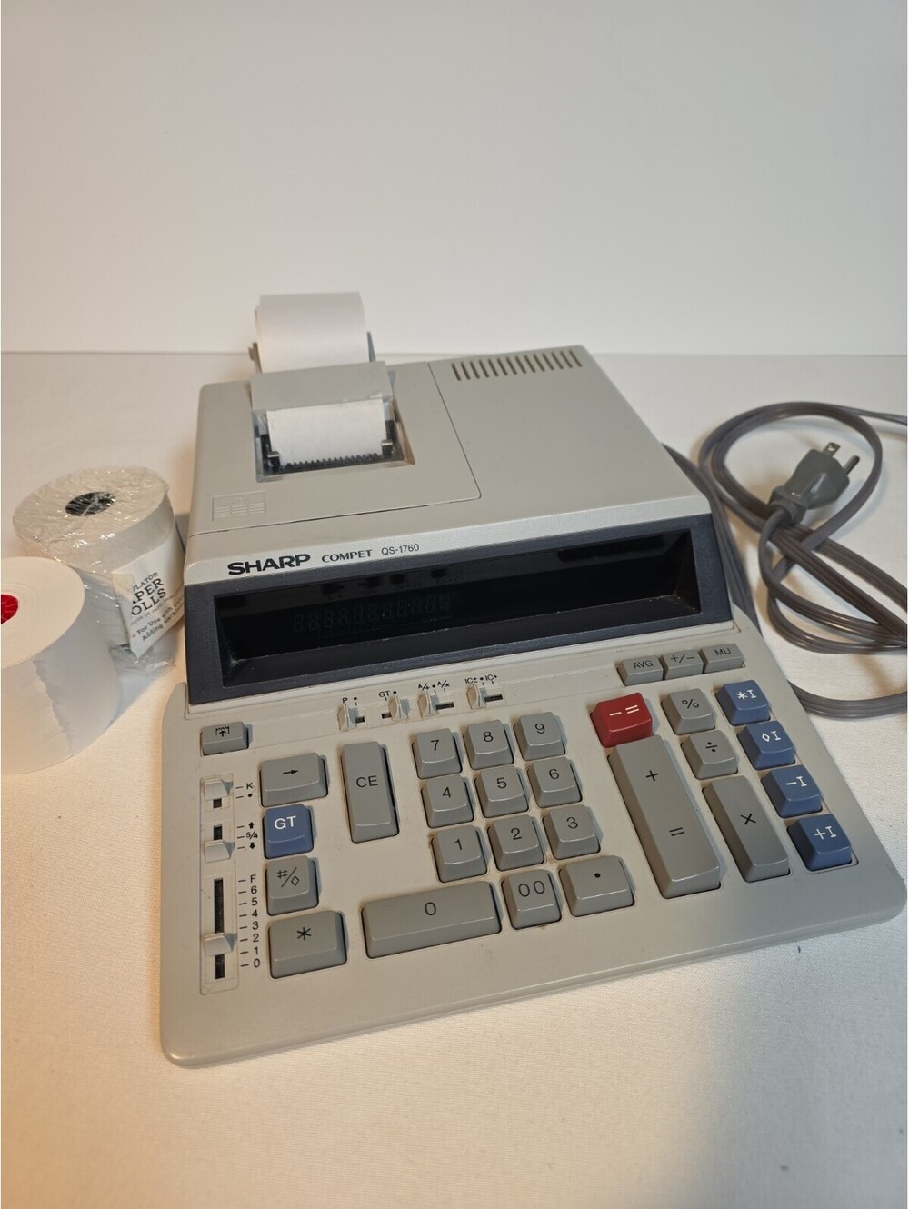 Vintage Sharp Compet Qs-1760 Electronic Calculator Tested Works